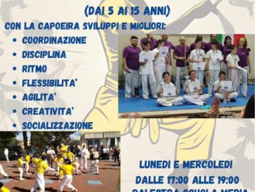 Corso di CAPOEIRA 2024-2025 per bambini e ragazzi dai 5 ai 15 anni